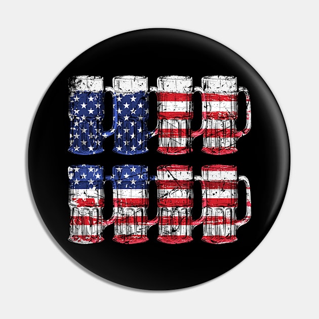 Beer American Flag 4th of July Alcohol Lover Gift Pin by qwertydesigns