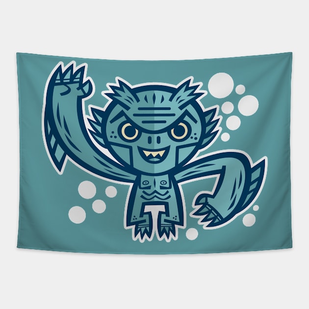 Monster Swimmer Tapestry by Jon Kelly Green Shop