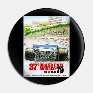 Grand Prix Monaco Vintage Poster 1979 Pin