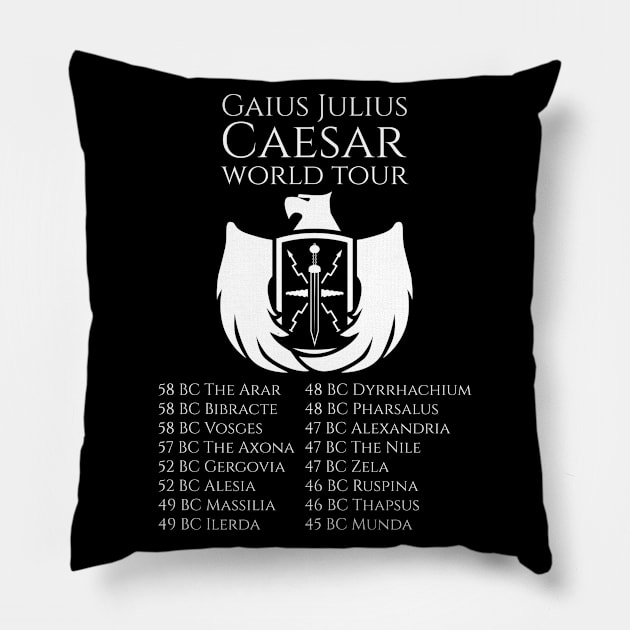 Gaius Julius Caesar World Tour - Ancient Roman Legion Eagle Shield Pillow by Styr Designs