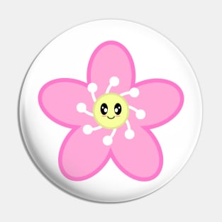 Cute Cherry Blossom Sakura Flower in White Pin