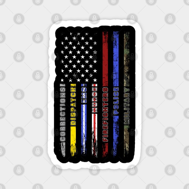 First Responders Hero Flag Nurse EMS Police Fire Magnet by neonatalnurse