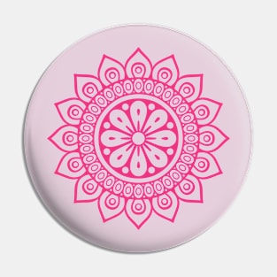 Bright Pink Abstract Geometric Flower Pin