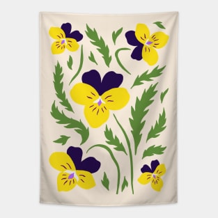 Wild Pansy Flowers Tapestry