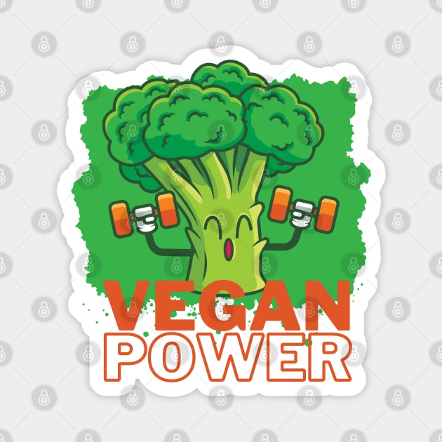 Vegan Power Broccoli Gym Magnet by DMS DESIGN