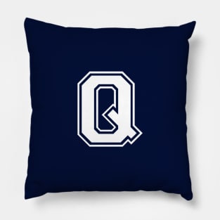 Initial Letter Q - Varsity Style Design Pillow