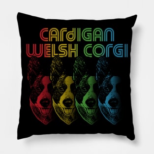 Cool Retro Groovy Cardigan Welsh Corgi Dog Pillow