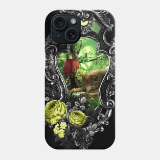 Cute fairy with awesome wolf Phone Case