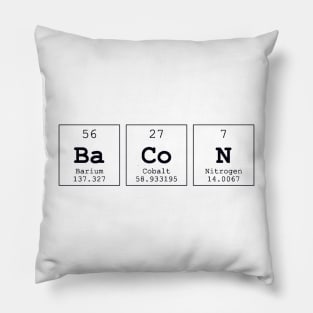 Bacon Periodic Table Science Print Pillow