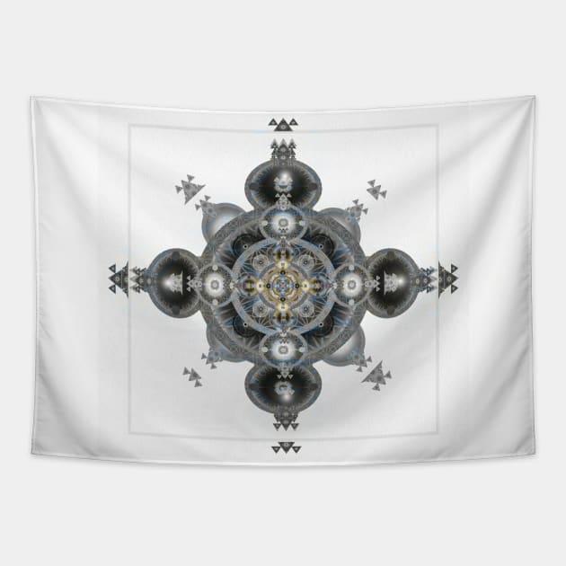 Sacred Geometry Psychedelic Gothic Cross Tapestry by Sacred Geometry