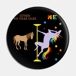 50Th Birthday Rainbow Unicorn 50 Years Old Pin