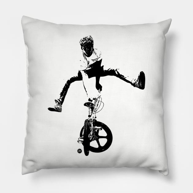 Freestyle BMX no footer Pillow by CaraMia Vintage