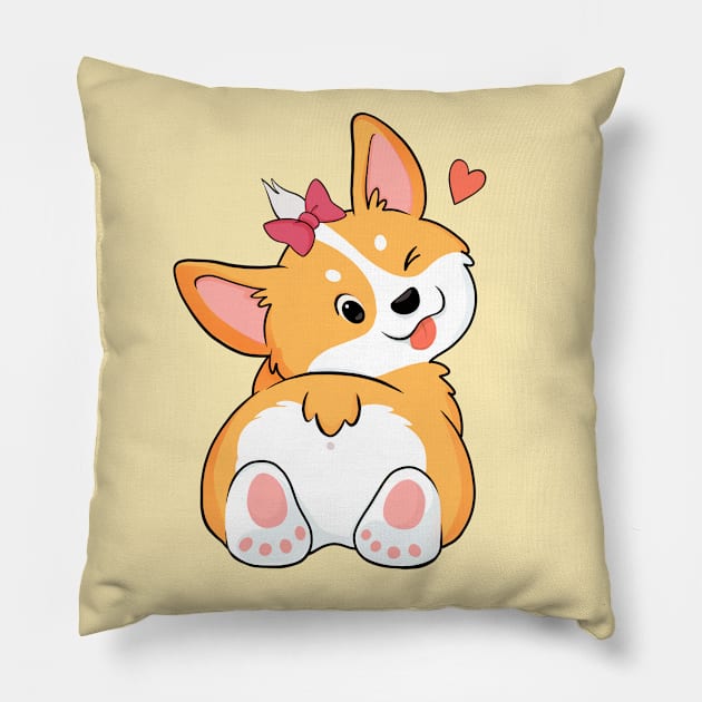 Lady Corgi Pillow by Hameo Art