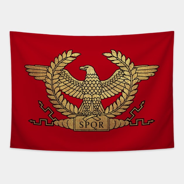 Roman Ancient Golden Eagle Tapestry by AtlanteanArts