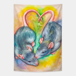 The watercolor rats (mouses) Tapestry