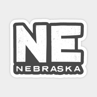 NE Nebraska State Vintage Typography Magnet