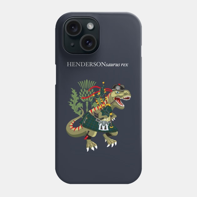 Clanosaurus Rex HENDERSONsaurus Henderson Family Tartan Clan Scotland Phone Case by BullShirtCo