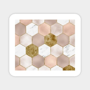 Taupe carat and marble hexagons Magnet