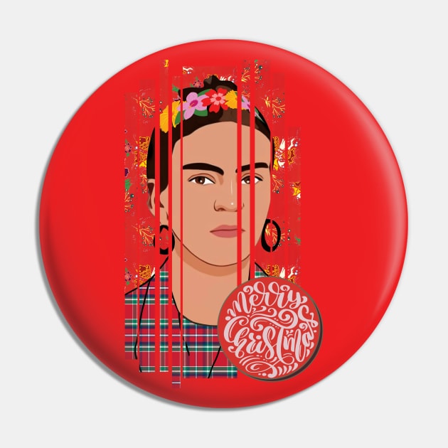 Frida Merry Christmas Pin by O.M design