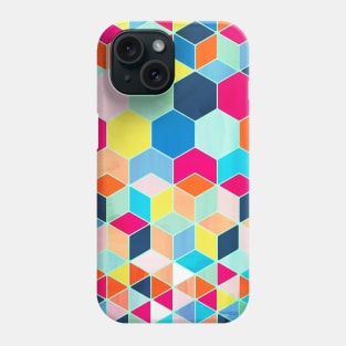 Super Bright Color Fun Hexagon Pattern Phone Case