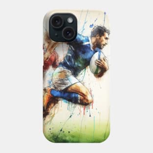 Artistic illustration of men playing rugby Phone Case