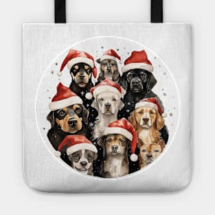 Watercolor Christmas Dogs Tote