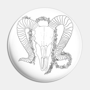 Capricorn - Black and White Pin