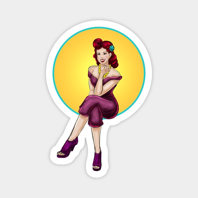 Classic 50s Pinup Magnet by JXG