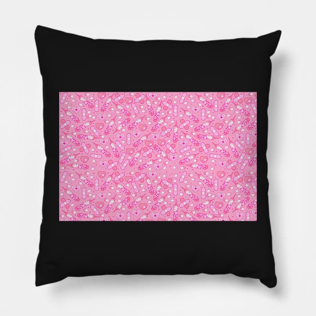 Medical Menhera on Bright Pink Pillow by FrostedSoSweet