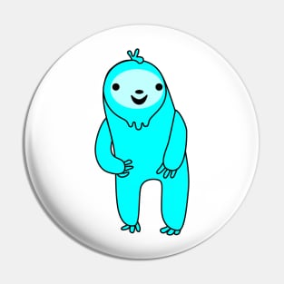 Excited Light Blue Sloth Pin