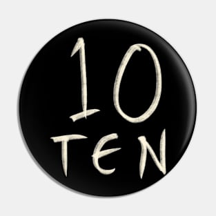 Hand Drawn Letter Number 10 Ten Pin