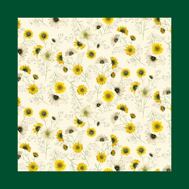 Pressed Yellow Flowers by Carolina Díaz