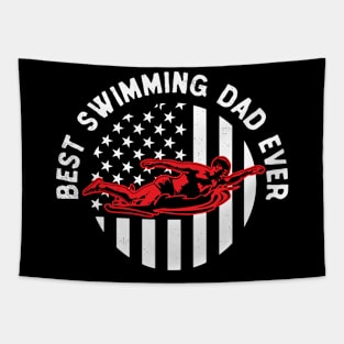 Swimming best dad vintage usa flag theme Tapestry