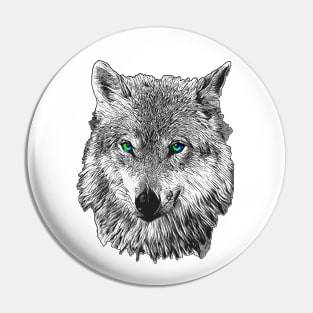 Wolf face Pin