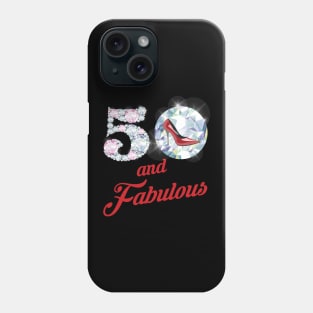 '50 and Fabulous Sparkly Shoes' 50th Birthday Vintage Gift Phone Case