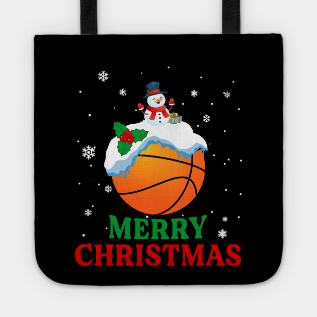 Merry Christmas Basketball Xmas Gift Basketball Tote Teepublic