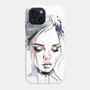 Portrait of a girl in watercolor. Phone Case