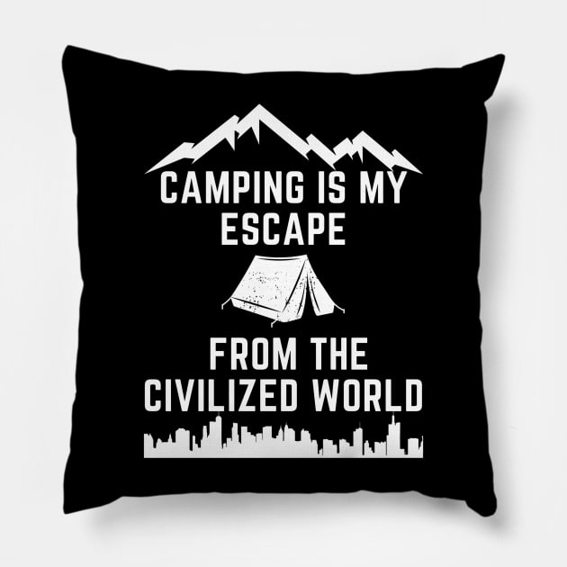 Copia de Funny Outdoorsmen civilization white Pillow by Micapox