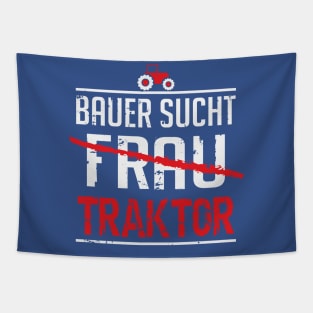 Bauer sucht traktor (white) Tapestry