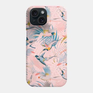 Pinky, Sunny Boho Birds / Pink, Blue, Yellow Phone Case