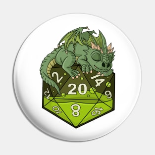 Dice Green Dragon Pin