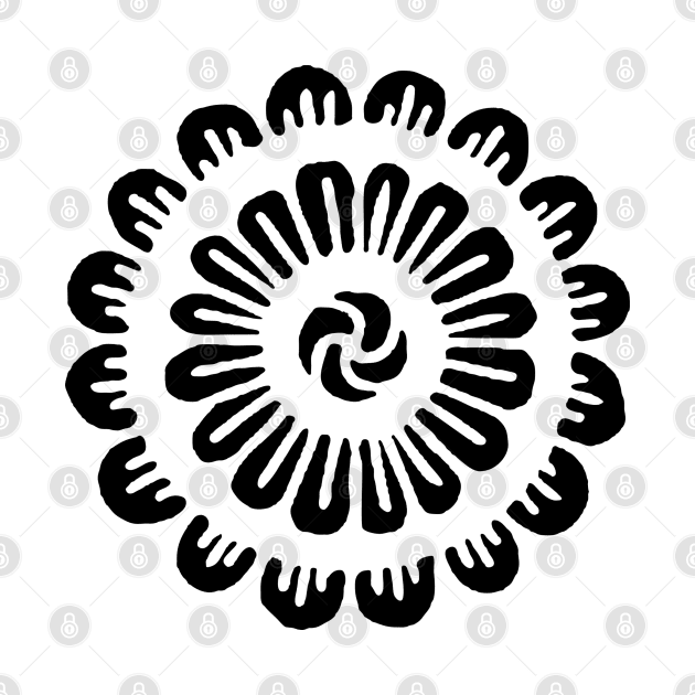 Black Flower Mandala Design by Nuletto