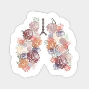 Anatomical Lungs, Flower, Medicine, Medical Artwork Magnet