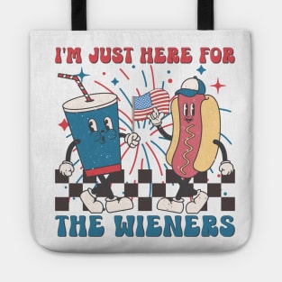 Hot Dog I'm Just Here For The Wieners 4Th Of July Tote