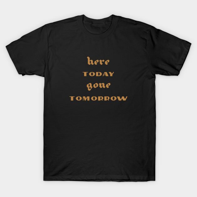 Here Today Gone Tomorrow Here Today Gone Tomorrow T Shirt Teepublic