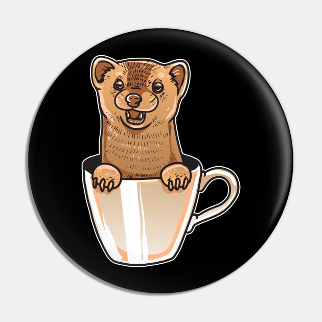 Cute Ferret In A Cup |Ferret Mom Dad |Ferret Gifts |Ferret Pin by Proficient Tees