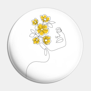 Mustard Bloom Girl Pin