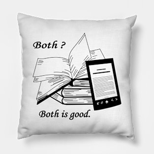 Books and e-reader quote Pillow