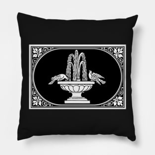 Birds and Fountain - Rectangular Pillow