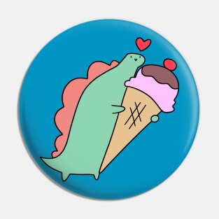 Stegosaurus and Icecream Cone Pin